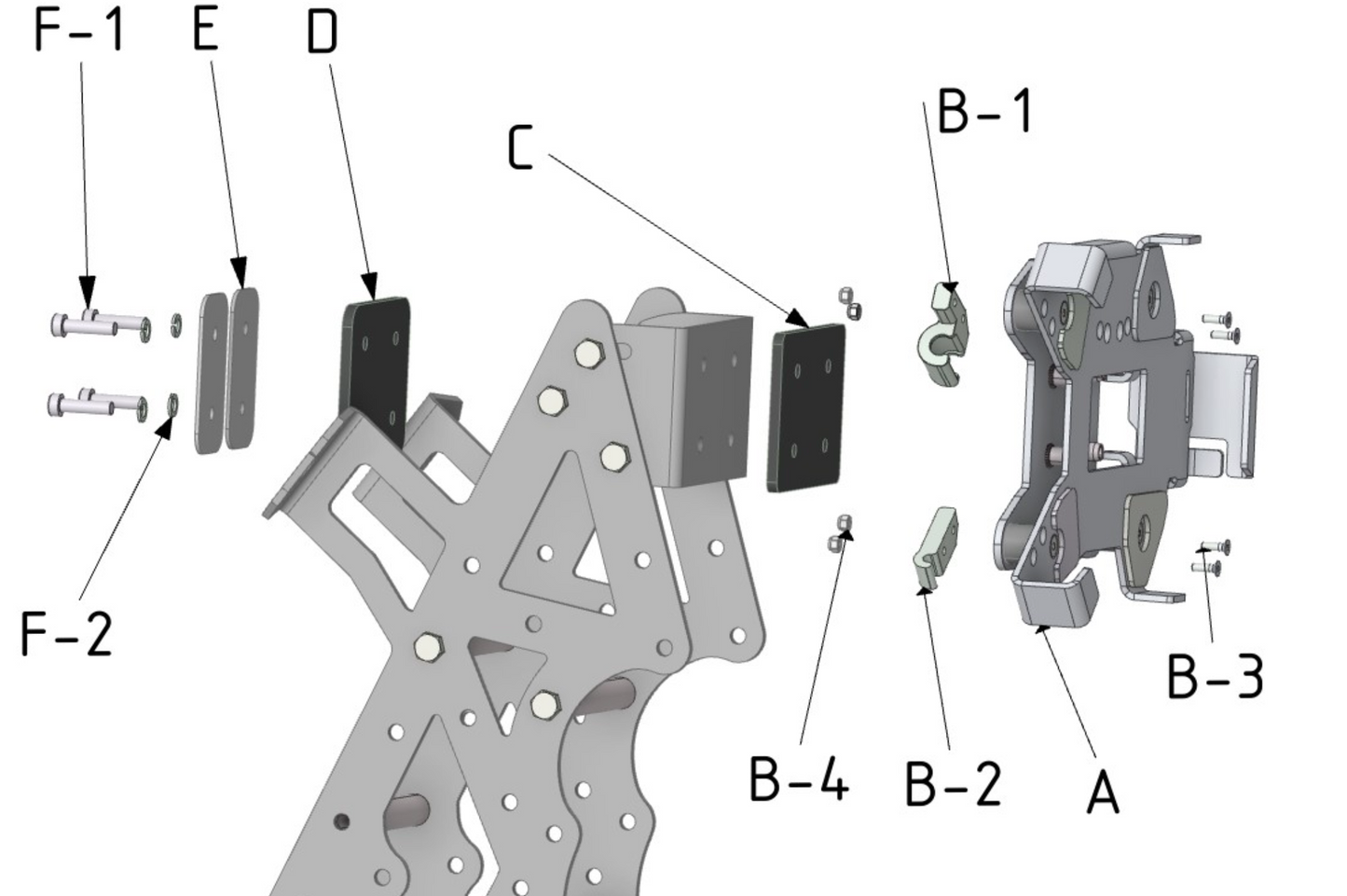 Shows mounting points for anti-vibration adapter for Carpe Holders