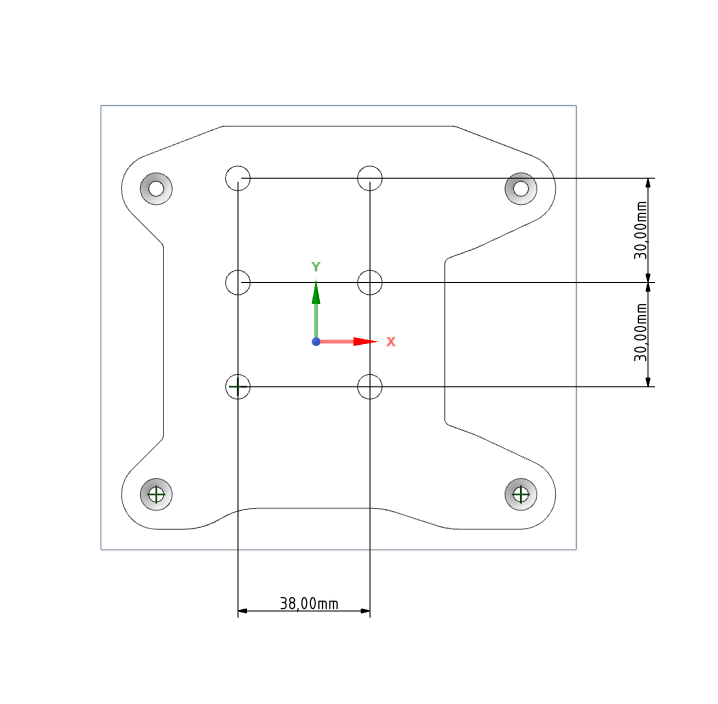 Carpe Iter Lightweight Holder (bare metal) without charging option technical drawing_1 - MotoNavAdventure