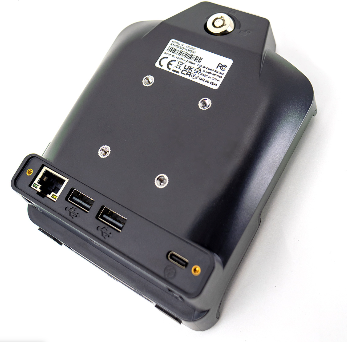 Shows backside of DMD-T865X Car Holder with Ports