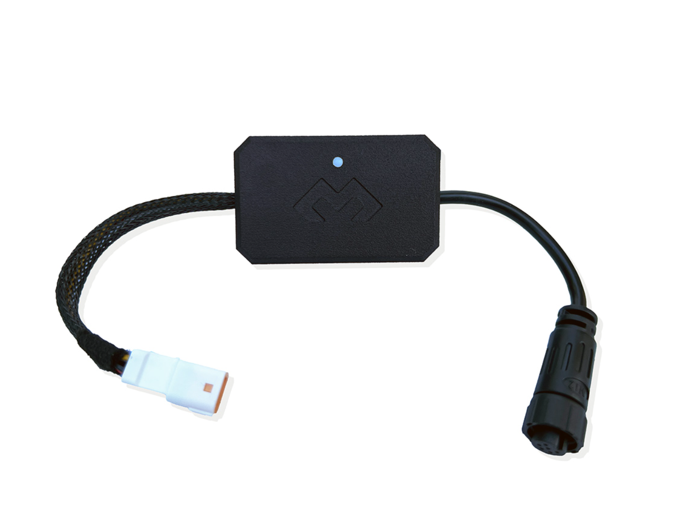 Shows DMD BMW Sync Box with connectors.