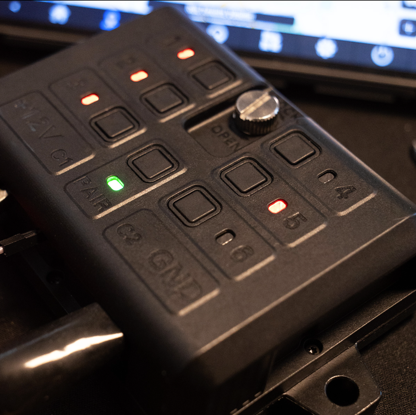 Shows the DMD Power Box in use.