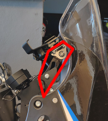 Shows DMD AJP_
 PR7 AMPS Bracket mounted on motorcycle