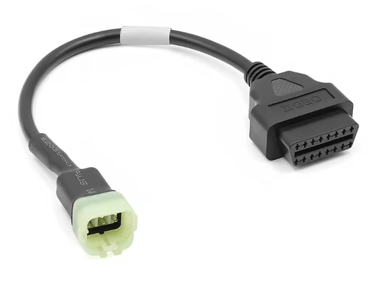 Shows Kawasaki 6 pin to OBD cabel for NON_EURO5 Motorcycles
