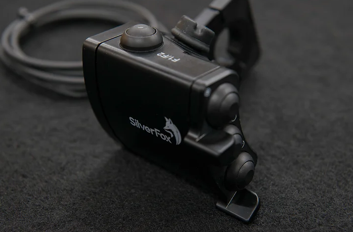 Shows SilverFox B8J Navigation Controller from top / side view