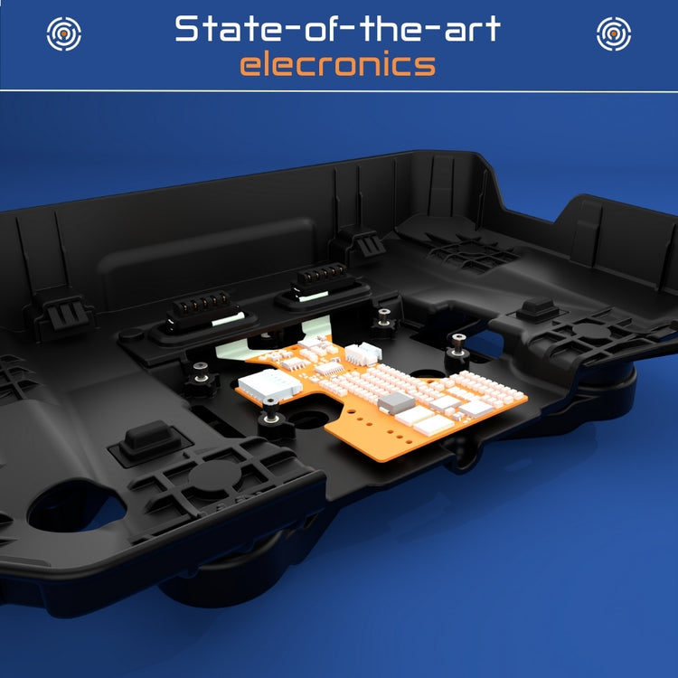 Shows State of the art elektronics on caretta holder