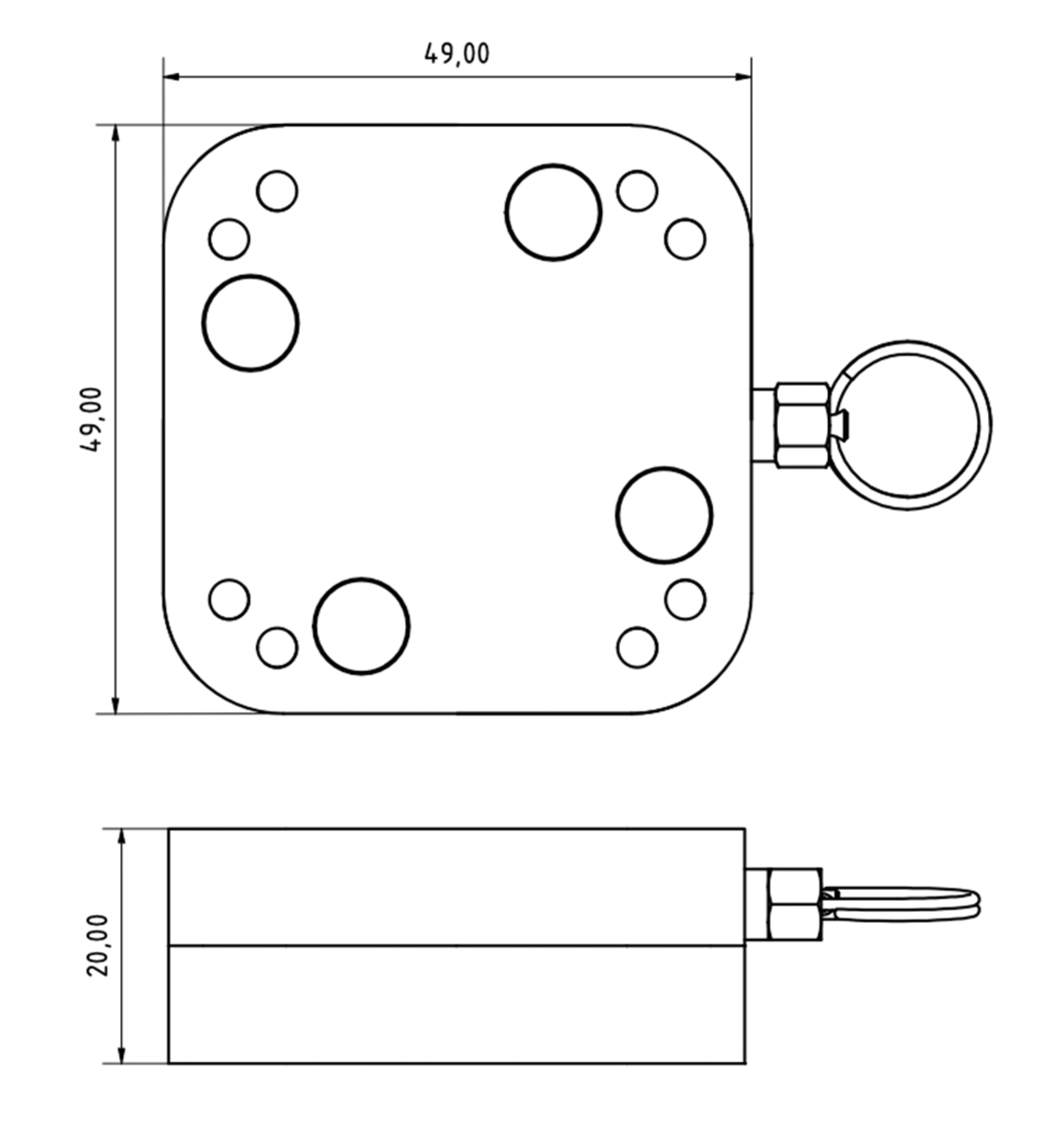 Shows DMD Rotation Thingy technical drawing