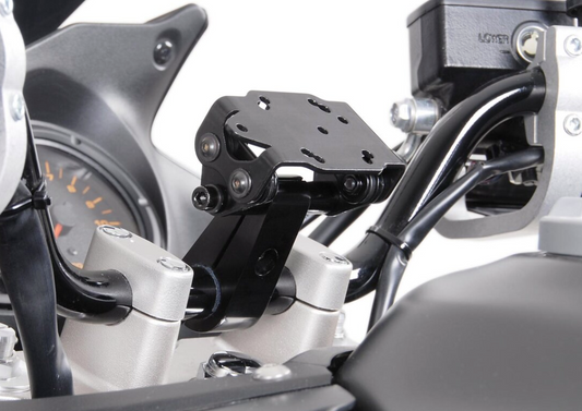 Shows mounted GPS Mount for 22mm handle bar