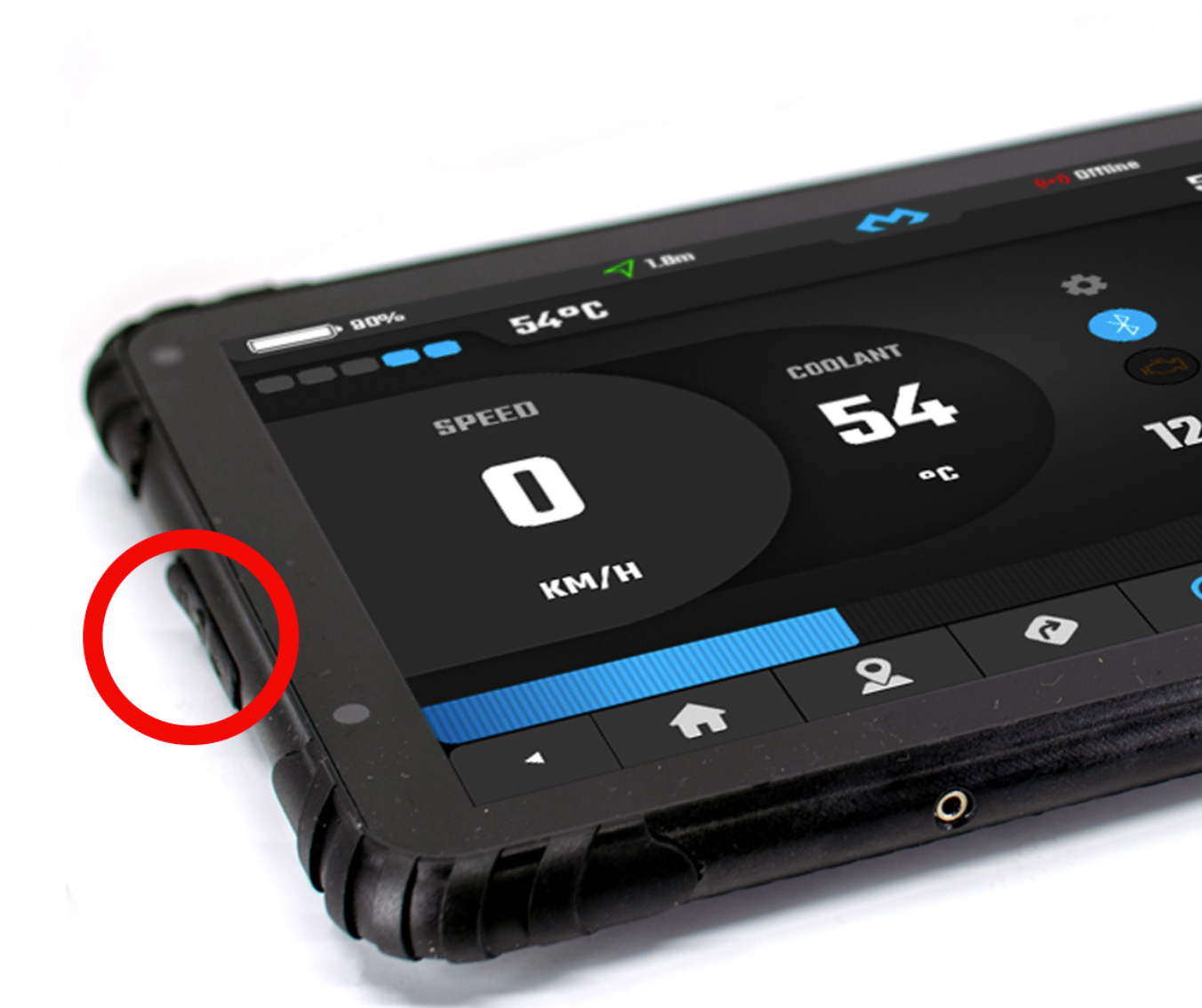 Shows location to place the USB and Headphone socket cover