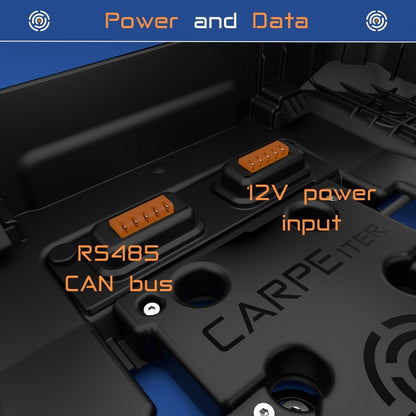 Shows Power and Data connectors on Caretta