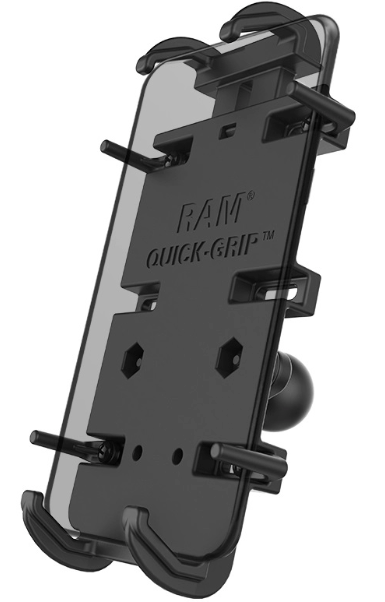 Shows RAM Quick-Grip XL Phone Holder with 1“ Ball front view