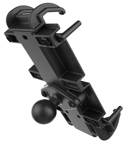 Shows RAM Quick-Grip XL Phone Holder with 1“ Ball viw from the back side