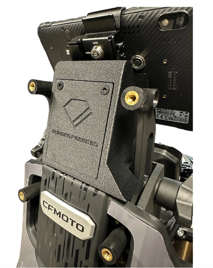 Shows Rugged Forge 3D - Navi Mount CF Moto 450MT mounted on a CF Moto 450 Cockpit with DMD-Tablet mounted