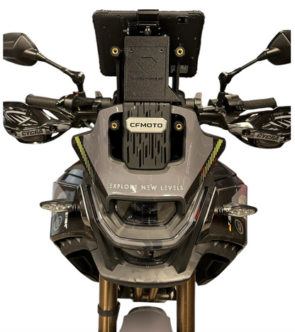 Shows Rugged Forge 3D - Navi Mount CF Moto 450MT view from the front of the CF Moto 450 MT