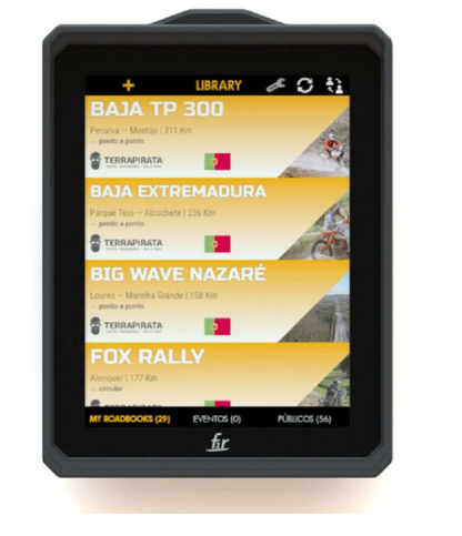 Shows the Roadbook and GPS-Navgationsystem Y1000 with Roadbook Library
