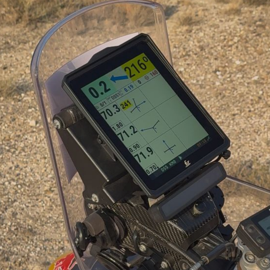 Shows Y-1000 mounted on KTM 450 Rally Bracket
